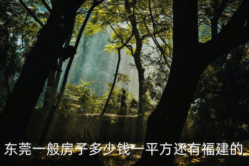 東莞一般房子多少錢一平方還有福建的