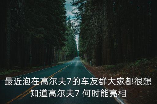 深圳高爾夫7群，最近泡在高爾夫7的車友群大家都很想知道高爾夫7 何時能亮相