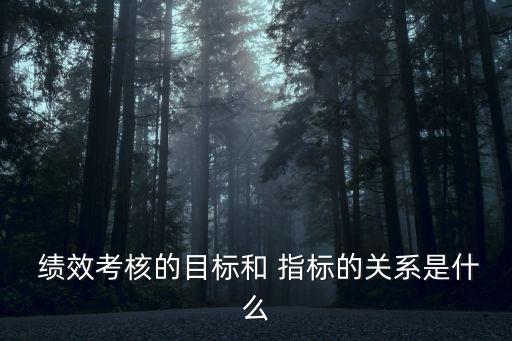  績效考核的目標和 指標的關系是什么