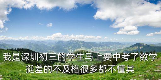 我是深圳初三的學(xué)生馬上要中考了數(shù)學(xué)挺差的不及格很多都不懂其
