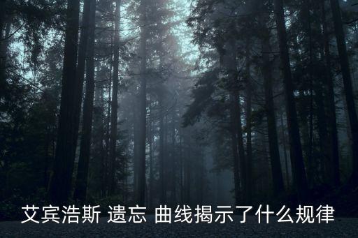 艾賓浩斯 遺忘 曲線揭示了什么規律