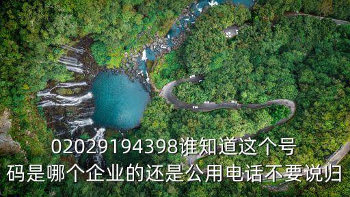 02029194398誰知道這個號碼是哪個企業的還是公用電話不要說歸