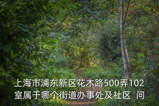 上海市浦東新區花木路500弄102室屬于哪個街道辦事處及社區  問