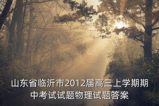 山東省臨沂市2012屆高三上學(xué)期期中考試試題物理試題答案