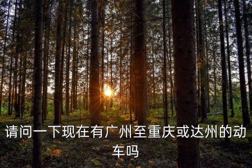 廣州至達(dá)州動(dòng)車(chē)，請(qǐng)問(wèn)一下現(xiàn)在有廣州至重慶或達(dá)州的動(dòng)車(chē)嗎