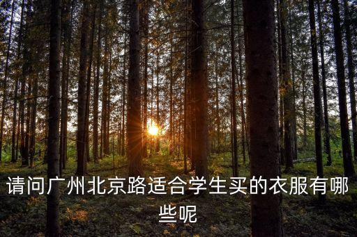 廣州北京路的衣服適合什么年齡，請問廣州北京路適合學生買的衣服有哪些呢