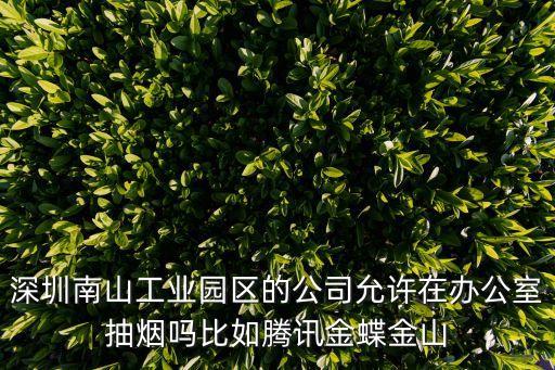 深圳市公共場所禁煙，深圳南山工業園區的公司允許在辦公室抽煙嗎比如騰訊金蝶金山