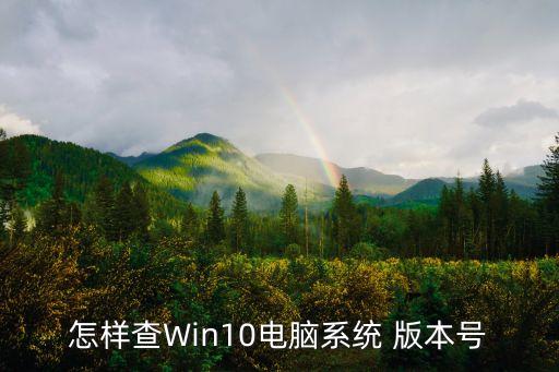怎樣查Win10電腦系統 版本號