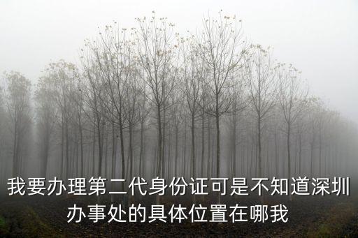 我要辦理第二代身份證可是不知道深圳辦事處的具體位置在哪我