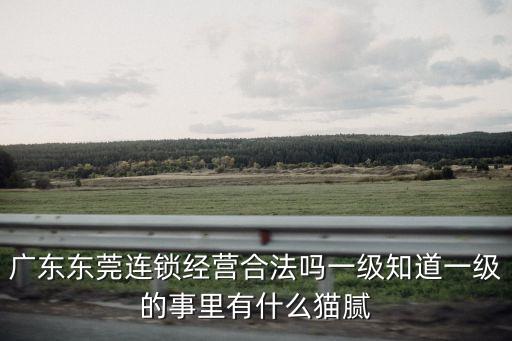 廣東東莞連鎖經營合法嗎一級知道一級的事里有什么貓膩