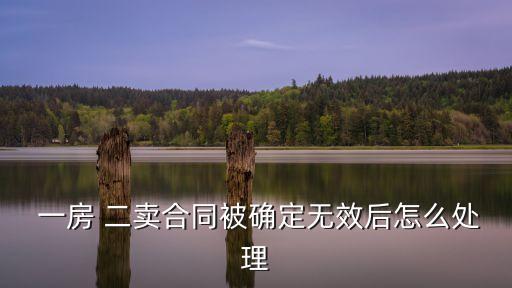  一房 二賣合同被確定無效后怎么處理