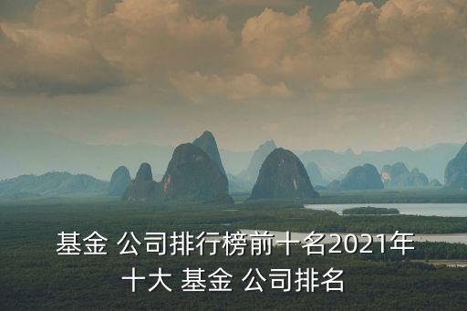  基金 公司排行榜前十名2021年十大 基金 公司排名