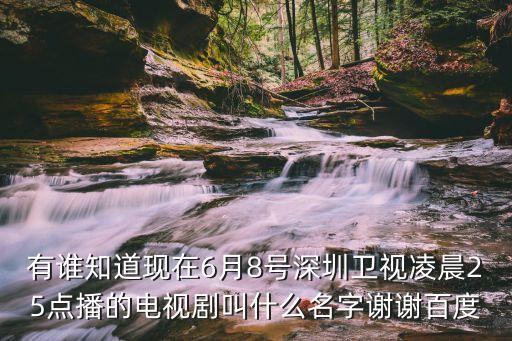 有誰知道現在6月8號深圳衛視凌晨25點播的電視劇叫什么名字謝謝百度