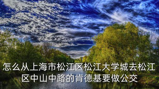 怎么從上海市松江區(qū)松江大學(xué)城去松江區(qū)中山中路的肯德基要做公交