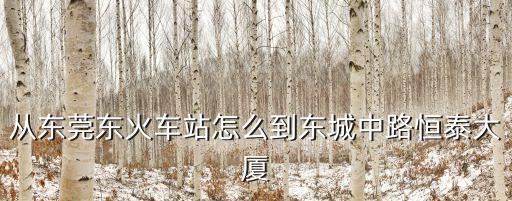 從東莞東火車站怎么到東城中路恒泰大廈