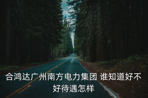 合鴻達廣州南方電力集團 誰知道好不好待遇怎樣