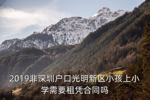 2019非深圳戶口光明新區(qū)小孩上小學需要租憑合同嗎