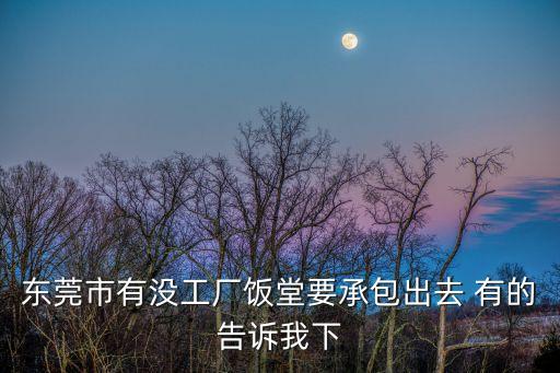 東莞市有沒工廠飯堂要承包出去 有的告訴我下