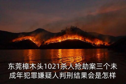東莞特大盜搶案，東莞樟木頭1021殺人搶劫案三個未成年犯罪嫌疑人判刑結果會是怎樣
