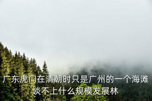 廣東虎門在清朝時(shí)只是廣州的一個(gè)海灘談不上什么規(guī)模發(fā)展林