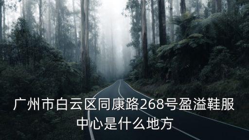 廣州市白云區(qū)同康路268號(hào)盈溢鞋服中心是什么地方