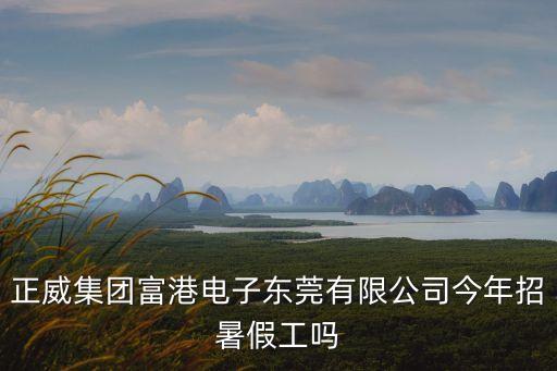 正威集團富港電子東莞有限公司今年招暑假工嗎