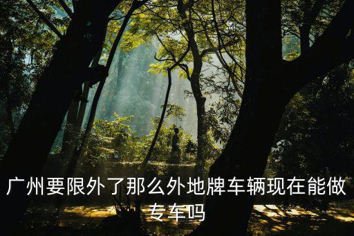 廣州要限外了那么外地牌車輛現在能做專車嗎