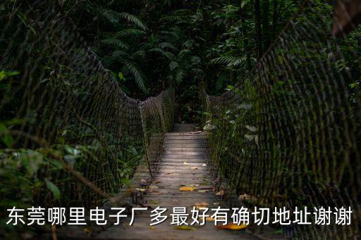 東莞哪里電子廠多最好有確切地址謝謝