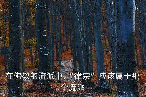 在佛教的流派中,“律宗”應該屬于那個流派