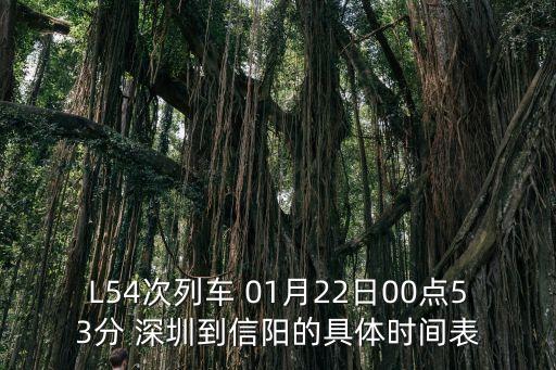 L54次列車 01月22日00點53分 深圳到信陽的具體時間表