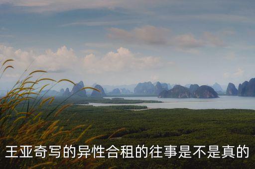 王亞奇寫的異性合租的往事是不是真的