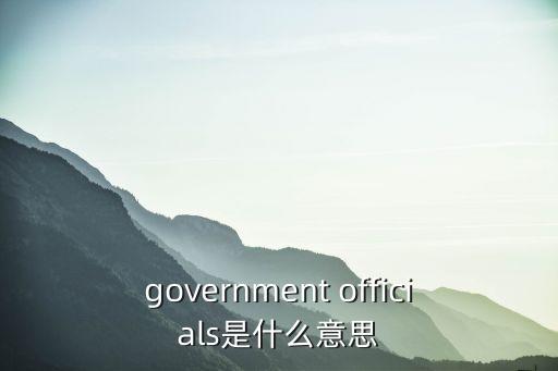 officials,為什么要用復數?