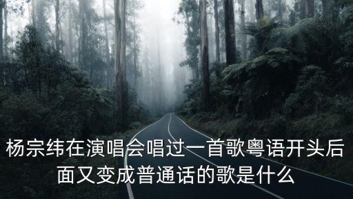 楊宗緯在演唱會唱過一首歌粵語開頭后面又變成普通話的歌是什么