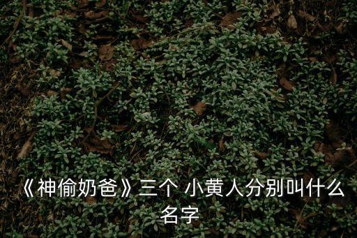 《神偷奶爸》三個 小黃人分別叫什么 名字