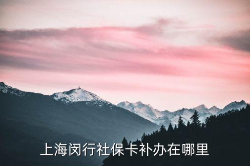 上海閔行社保卡補辦在哪里
