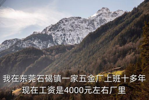 我在東莞石碣鎮(zhèn)一家五金廠上班十多年現(xiàn)在工資是4000元左右廠里