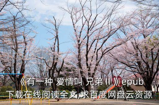 《有一種 愛情叫 兄弟Ⅱ》epub下載在線閱讀全文,求百度網盤云資源