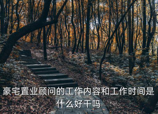 豪宅置業(yè)顧問的工作內容和工作時間是什么好干嗎