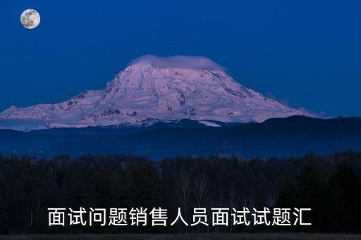 面試問題銷售人員面試試題匯