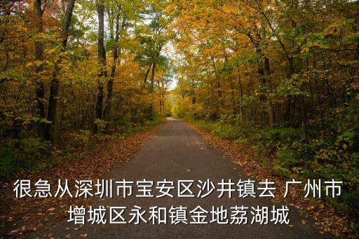 很急從深圳市寶安區沙井鎮去 廣州市增城區永和鎮金地荔湖城