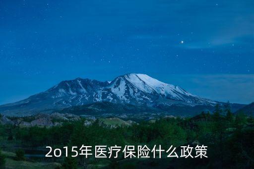 2o15年醫療保險什么政策