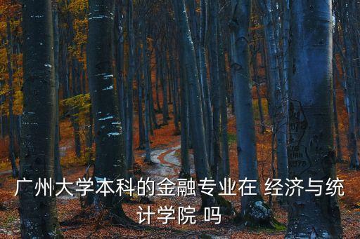 廣州大學(xué)本科的金融專業(yè)在 經(jīng)濟(jì)與統(tǒng)計(jì)學(xué)院 嗎