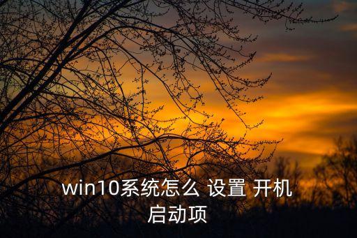 win10系統怎么 設置 開機 啟動項
