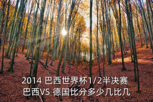 2014 巴西世界杯1/2半決賽 巴西VS 德國比分多少幾比幾