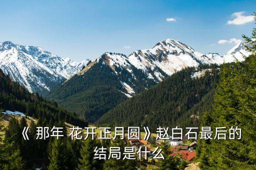 那年花開月正圓結局,那年花開月正圓》最后結局是什么?