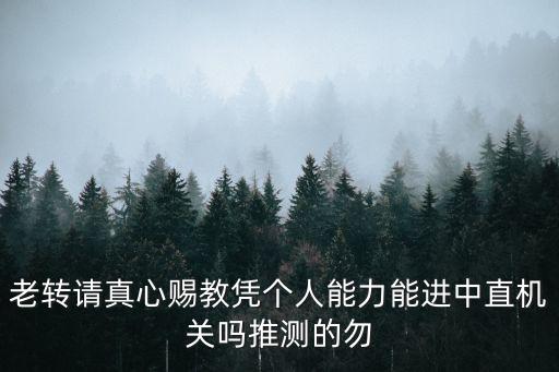 老轉請真心賜教憑個人能力能進中直機關嗎推測的勿