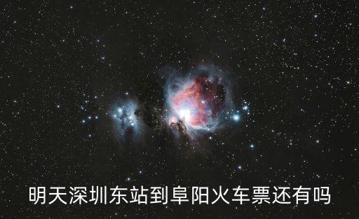 明天深圳東站到阜陽火車票還有嗎