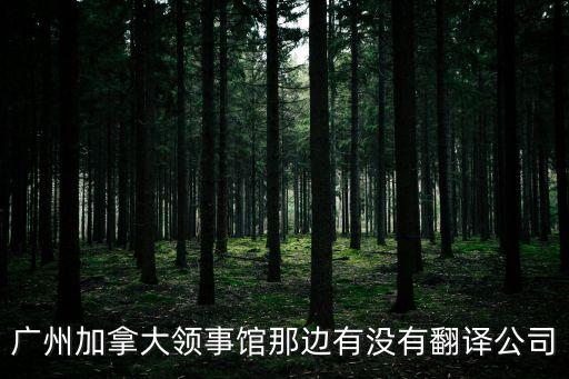 廣州加拿大領事館那邊有沒有翻譯公司
