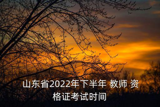  山東省2022年下半年 教師 資格證考試時間