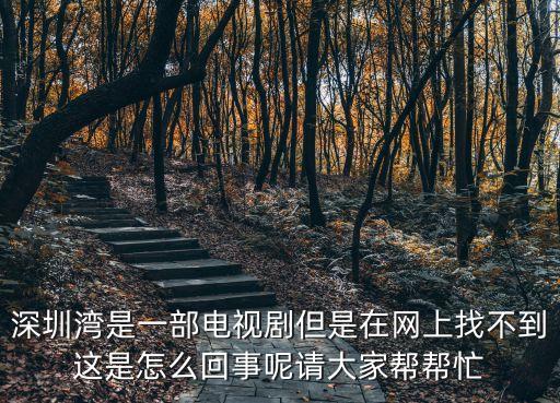 深圳灣是一部電視劇但是在網上找不到這是怎么回事呢請大家幫幫忙